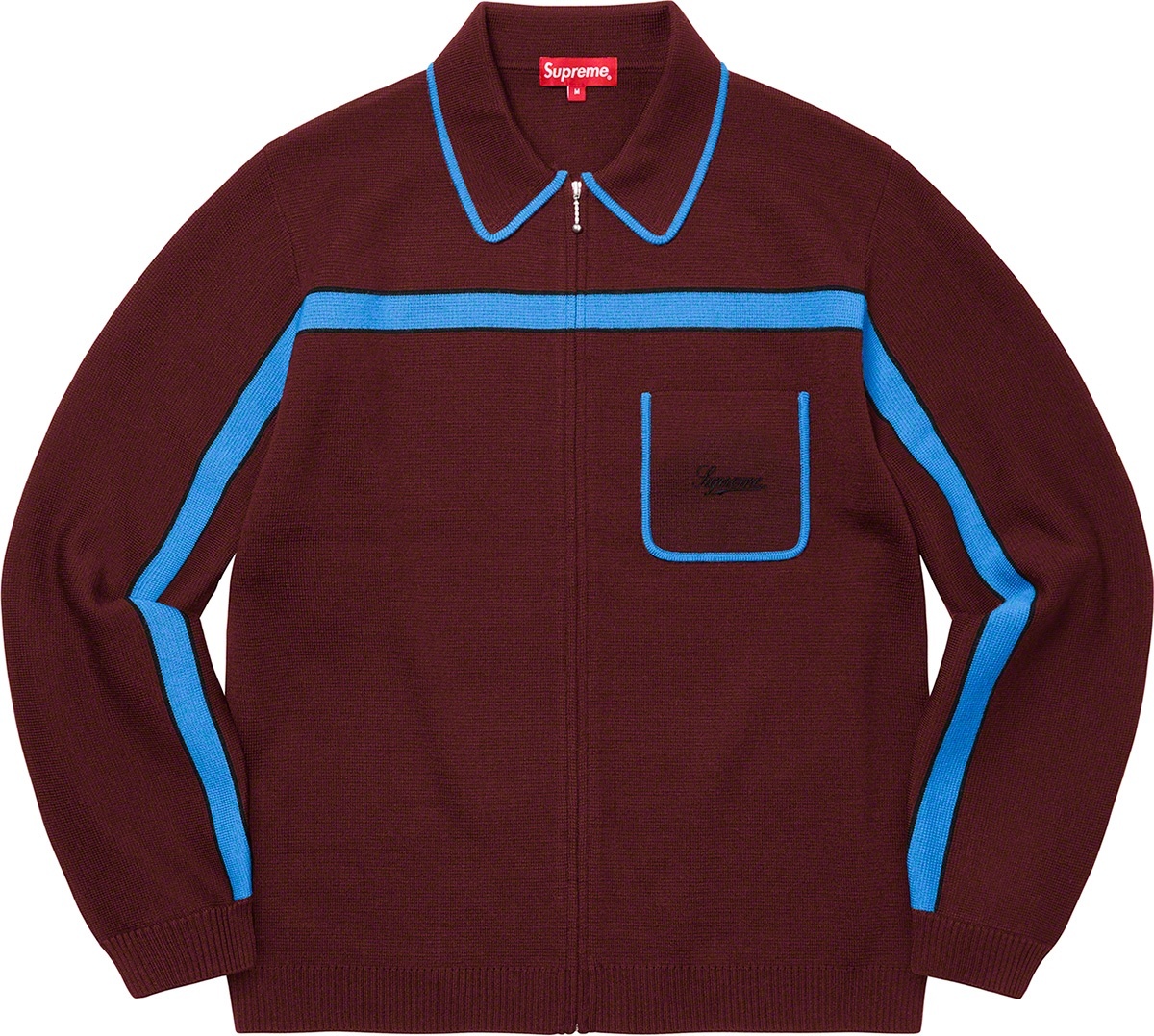 Chest Stripe Zip Up Cardigan view 7